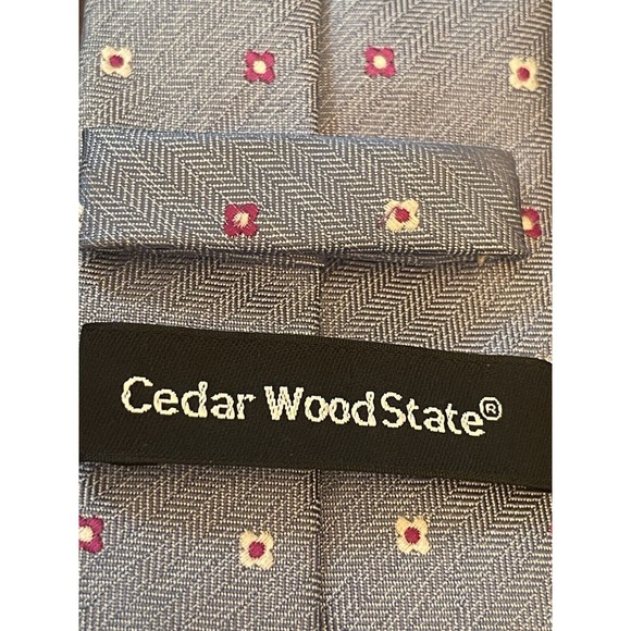 Cedar Woodstate Blue 100% Polyester Men’s Neck Tie Made In China - Picture 8 of 9